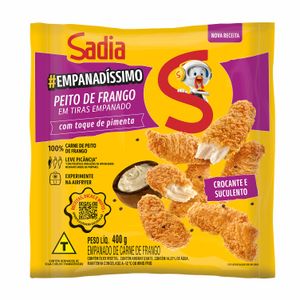 Peito de Frango em Tiras Empanado Congelado com Toque de Pimenta Sadia 400g