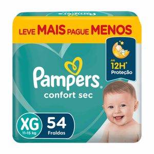 Fraldas Pampers Confort Sec XG 54 unidades