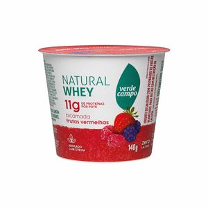 Iogurte de Frutas Vermelhas Zero Lactose 11g de Proteínas Natural Whey Verde Campo 140g