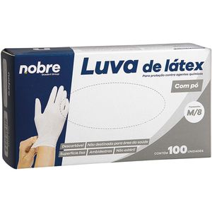 Luva de Látex Descartável M Nobre Göedert 100 unidades