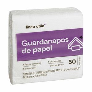 Guardanapos de Papel 30x30cm Linea Utilo 50 Unidades