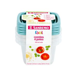 Conjunto Potes Plásticos SR122/4C Sanremo 360ml 4 Unidades