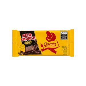 Chocolate Garoto Meio Amargo 80g