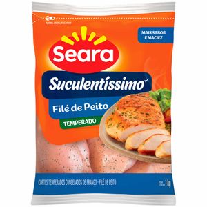 Filé de Peito de Frango Temperado Congelado IQF Suculentíssimo Seara 1kg