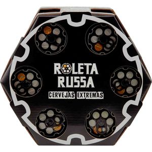 Conjunto 6 Cervejas Roleta Russa Lata 350ml + Copo