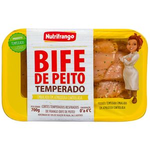 Bife de Peito de Frango Temperado Resfriado Nutrifrango 700g