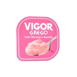 Iogurte Grego Morango e Baunilha Vigor 90g