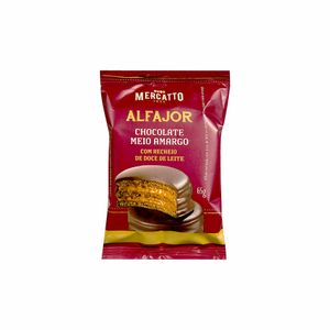 Alfajor de Chocolate Meio Amargo com Doce de Leite Mercatto 65g