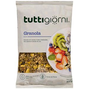 Granola com Cereais, Frutas Cristalizadas, Mel, Banana e Passas de Uva Tutti Giorni 800g