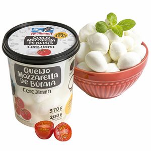 Queijo Mozzarella de Búfala Cerejinha Kronhardt 200g