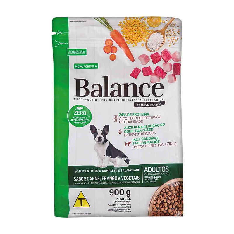 Racao-para-Caes-Balance-Adultos-Racas-Pequenas-Carne-Frango-e-Vegetais-900g-Zaffari-00
