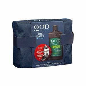 Conjunto Necessaire Shampoo Daily Fresh 220ml + Pomada Killer 70g QOD Barber Shop