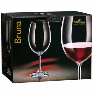 Conjunto Taças de Cristal para Vinho Bruna Bohemia 590ml 6 peças