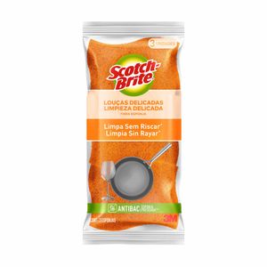 Conjunto com 3 Esponjas Não Risca Laranja Scotch-Brite