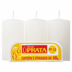 Vela Branca Nº12 562 Prata 3 unidades