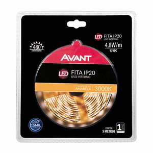 Fita LED 4,8W 3000K Amarela Avant 5m