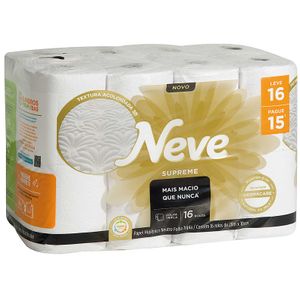 Papel Higiênico Folha Tripla Neve Supreme 16 Rolos 20m