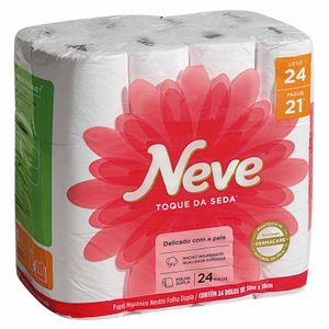 Papel Higiênico Folha Dupla Neve 24 Rolos 30m Embalagem Promocional