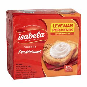Torrada Tradicional Isabela 284g Embalagem Promocional