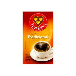 Café Torrado e Moído Tradicional 3 Corações 250g