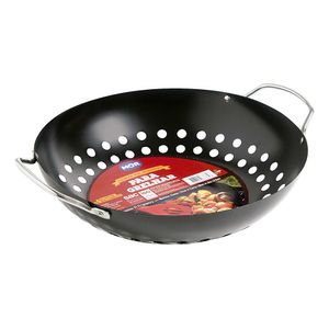 Frigideira Wok Antiaderente para Grelhar Preta Inox 28cm Mor