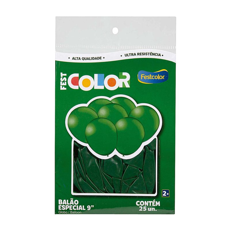 Balao-para-Festa-Verde-Escuro-nº9-Festcolor-com-25-unidades-Zaffari-00