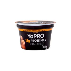 Iogurte de Banana com Pasta de Amendoim Zero Lactose 15g Proteínas YoPRO Danone 160g