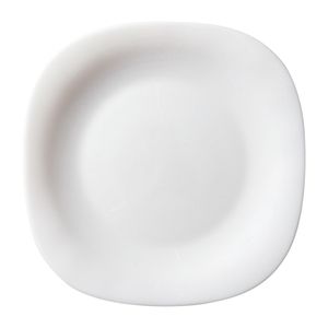 Prato Sobremesa Vidro Branco Quadra 20cm Marchand