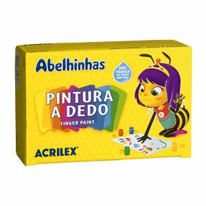 Tinta para Pintura a Dedo Abelhinhas Acrilex 6 Cores