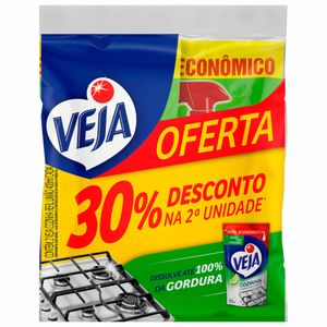 Conjunto com 2 Limpadores Veja Cozinha Desengordurante Limão Refil 400ml Embalagem Promocional