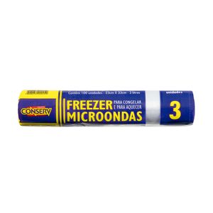 Saco para Freezer 3 Litros Conserv 100 unidades