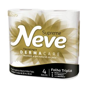 Papel Higiênico Folha Tripla Neve Supreme 4 Rolos 20m