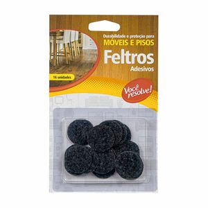 Feltro Auto adesivos preto 25x3cm Você Resolve 16 unidades