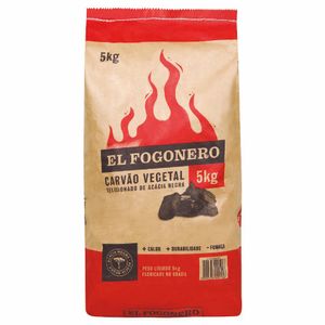 Carvão Vegetal de Acácia Negra El Fogonero 5kg