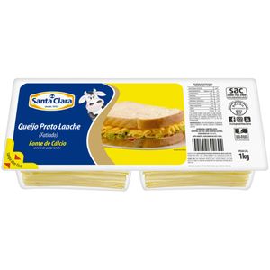 Queijo Prato Lanche Fatiado Santa Clara 1kg