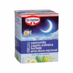 Chá Misto Camomila Capim-cidreira Hortelã e Erva-doce Dr.Oetker 15 saquinhos