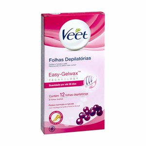 Folhas Depilatórias Veet Pele Normal a Seca 12 unidades