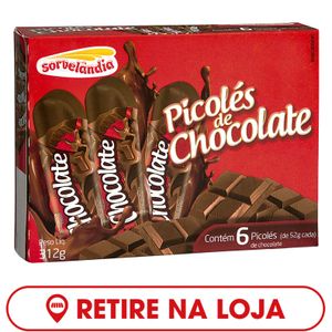 Picolés de Chocolate Sorvelândia 6 unidades 312g