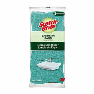 Conjunto com 3 Esponjas Multiuso Banheiro Não Risca Scotch-Brite