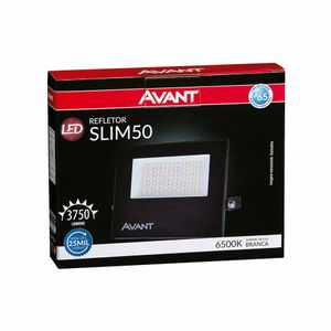 Refletor LED Slim50 50W 6500k Luz Branca Avant Bivolt