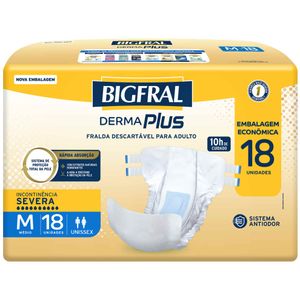 Fraldas Bigfral Derma Plus M 18 unidades