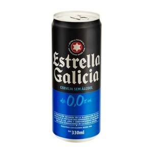 Cerveja Espanhola Estrella Galicia 0,0 Zero Álcool Lata 330ml