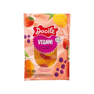 Bala de Goma Frutas Folhas Vegana Docile 100g