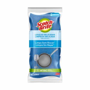 Conjunto com 3 Esponjas Não Risca Azul Scotch-Brite