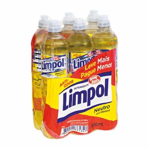 Conjunto Detergentes Líquidos Limpol Neutro 500ml 6 unidades Embalagem Promocional