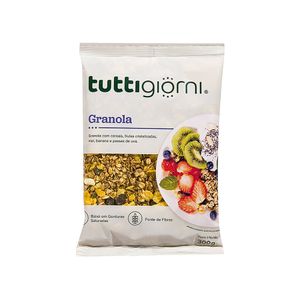 Granola com Cereais, Frutas Cristalizadas, Mel, Banana e Passas de Uva Tutti Giorni 300g