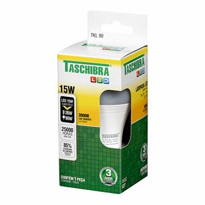 Lâmpada LED 15W Lumens Amarela Luz Quente 3000K Taschibra