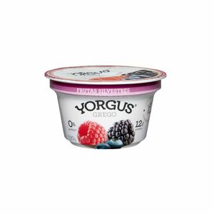 Iogurte Grego com Frutas Silvestres 12g Proteína 0% Gordura Yorgus 130g