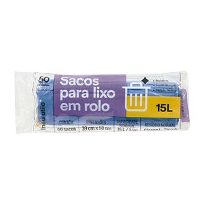 Sacos para Lixo em Rolo Azul Linea Utilo 15 Litros 60 unidades