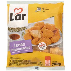 Iscas de Peito de Frango Empanadas Congeladas Lar 700g